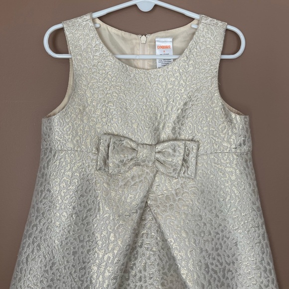 {Gymboree} Sleeveless Animal Print Empire Waist Dress in Gold Shimmer - Girls 5 - Picture 2 of 12